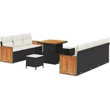  Sjedeća garnitura za vrt 13 kom. 9-Broj sjedala Crna i Krema | shoptok.hr