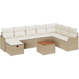  9-dijelni vrtni kauč set s jastučićima bež poli ratan 2-sjedni vrtni kauč s jastučićima bež poli ratan | shoptok.hr