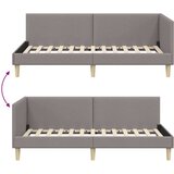  Kutni okvir kreveta s uzglavljem Sivo-smeđa 90 cm x 200 cm | shoptok.hr