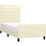  Posteljni okvir z vzglavjem krem 90x190 cm umetno usnje, (20904172) | Shoptok.si
