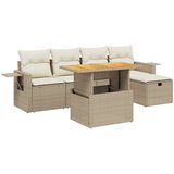  6-dijelni set vrtnih sofa s jastucima bež od poliratana | shoptok.hr