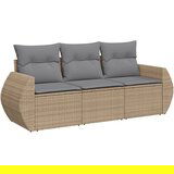 Maison Chic Seti vrtnega pohištva - Vrtna garnitura - Vrtni pohištvo set 3-delna z blazinami bež poli ratan, (21811093) | Shoptok.si