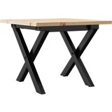 Maison Chic Klubska mizica - kavna mizica - Nizka mizica X okvir 40x40x35 cm trdna borovina lito železo, (21752254) Cene