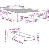  Okvir za krevet s ladicama boja hrasta 140x200 cm drveni | shoptok.hr