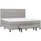  s oprugama i madracem svjetlosivi 200 x 200cm od tkanine | shoptok.hr