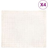 vidaXL Dežnik iz umetnega zajčjega krzna 4 pcs Bela 220 x 240 cm | Shoptok.si
