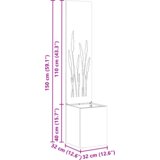 vidaXL Vrtno korito z dekorativno ploščo Bela 32 x 140 cm Mnogi jeklo | Shoptok.si