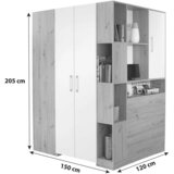 Modern Living Kotna Omara Box, Bela, Barva Hrasta | Shoptok.si