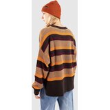 Passenger Reflection Stripey Jumper Pulover toffee brown multi stripe | Shoptok.si