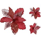  Novogodišnji cvet sa štipaljkom crveni 28cm | ePonuda.com