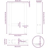 vidaXL noge kavne mizice antracit 2 kosa 38x(42-43) cm jeklo | Shoptok.si
