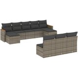  The Living Store Vrtna sedežna garnitura 10-delna z blazinami siv poli ratan - Vrtna Sedežna Garniture, (21443127) | Shoptok.si
