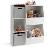 Costway Lesena knjižna omara Organizator s predali 77 x 33 x 93,5 cm, (5000007223) | Shoptok.si