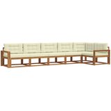  Set vanjskih sofa 6 kom. Prirodna i krem Smeđa 410 x 172,5 x 73 cm | shoptok.hr