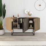 Marckeric Smeđa/u prirodnoj boji niska komoda u dekoru hrasta 150x80 cm Titan – | shoptok.hr