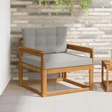  Srednja sofa za van Čvrsto drvo akacije Prirodna - Prirodna i svijetlo siva Otvoreni okvir | shoptok.hr