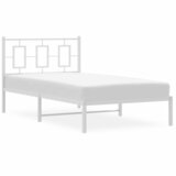  Metalni okvir za krevet s uzglavljem bijeli 100x190 cm | shoptok.hr