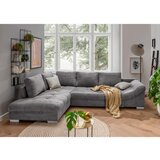 MID.YOU sedežna garnitura, rebrasti žamet siva | Shoptok.si