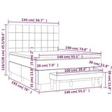  Krevet s oprugama i madracem svjetlosivi 140x190 cm od tkanine | shoptok.hr