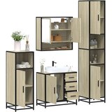  4-dijelni set kupaonskog namještaja boja hrasta sonome drveni | shoptok.hr