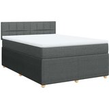 vidaXL Krevet s oprugama i madracem tamnosivi 140x190 cm od tkanine | shoptok.hr