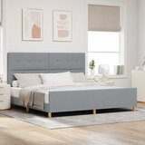 Krevetna konstrukcija Svjetlosiva 200 x 200 cm tkanina | shoptok.hr