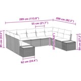 vidaXL 5-dijelni set vrtnog kauča s jastučićima siva poli ratan akacija | shoptok.hr