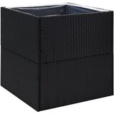 Maison Chic Vrtno cvetlično korito - Cvetlični Lonec črno 80x80x80 cm poli ratan, (21788889) Cene