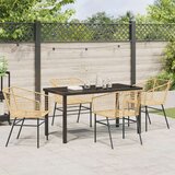 vidaXL 5-delni vrtni jedilni set rjava poli ratan | Shoptok.si