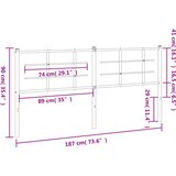  Metalno zamjensko uzglavlje crno 180 cm | shoptok.hr
