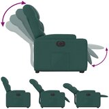  Električni naslonjač na podizanje tkanina tamnozeleni | shoptok.hr