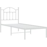 Metalni okvir krevet bez madraca s uzglavljem bijeli 75x190 cm | shoptok.hr