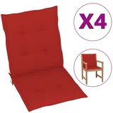 vidaXL Blazine za vrtne stole 4 kosi rdeče 100x50x3 cm