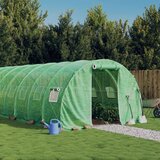 vidaXL Rastlinjak z jeklenim ogrodjem zelen 60 m² 20x3x2 m Cene