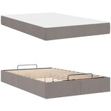vidaXL Konstrukcija postelje z vzmetnico Taupe 120 x 190 cm blago | Shoptok.si