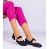 D/CEO marka niezdefiniowana Black ballet flats adorned with a crystal buckle Demetra | Shoptok.si