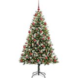 vidaXL Umjetna jelka s pantenom i pahuljicama Zelena i bijela 180 cm | shoptok.hr