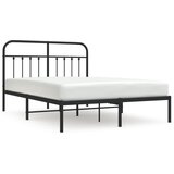 The Living Store Kovinski posteljni okvir z vzglavjem črn 140x190 cm - Posteljni Okvir, (21524303) | Shoptok.si