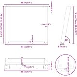 vidaXL Noge za blagovaonski stol u obliku slova U 2 kom antracit | shoptok.hr