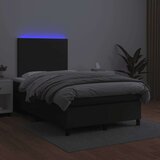  Box spring s madracem LED crni 120x200cm od umjetne kože | shoptok.hr
