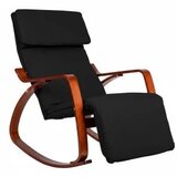ModernHome TXRC-03 Oreh – Stol za ljuljanje s nastavljivim osloncem za noge, leseni okvir, nosilnost 120 kg Cene