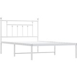 Metalni okvir za krevet s uzglavljem bijeli 100x200 cm | shoptok.hr
