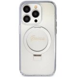  Originalna GUESS Hardcase GUHMP15XHRSGSD torbica za iPhone 15 Pro Max (Magsafe / Glitter Script Logo / stalak za prsten / prozirna) | shoptok.hr