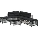 The Living Store Vrtna kotna garnitura 3-delna z blazinami črn poli ratan - Vrtna Sedežna Garniture, (21625356) | Shoptok.si