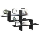 vidaXL Zidna polica crna 124,5x18x60,5 cm od konstruiranog drva Cijene
