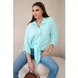 Kesi Włoski Cotton muslin shirt oversize mint | Shoptok.si