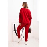 Kesi Włoski Women's butter set with fringes on the sleeves burgundy | shoptok.hr