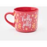 Sinsay Božićna keramička šalica s motivom medenjaka i natpisom „Holly Jolly“ | shoptok.hr