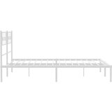 Metalni okvir za krevet s uzglavljem bijeli 140 x 190 cm | shoptok.hr