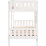 Krevet na kat bijeli 90 x 190 cm od masivne borovine | Eponuda.com